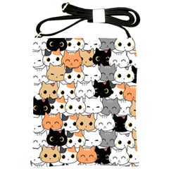 Cute-cat-kitten-cartoon-doodle-seamless-pattern Shoulder Sling Bag by Salman4z