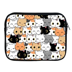 Cute-cat-kitten-cartoon-doodle-seamless-pattern Apple Ipad 2/3/4 Zipper Cases by Salman4z