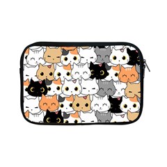 Cute-cat-kitten-cartoon-doodle-seamless-pattern Apple Ipad Mini Zipper Cases by Salman4z