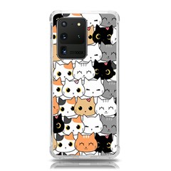 Cute-cat-kitten-cartoon-doodle-seamless-pattern Samsung Galaxy S20 Ultra 6 9 Inch Tpu Uv Case by Salman4z