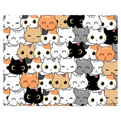 Cute-cat-kitten-cartoon-doodle-seamless-pattern Premium Plush Fleece Blanket (medium) by Salman4z