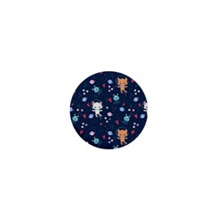 Cute-astronaut-cat-with-star-galaxy-elements-seamless-pattern 1  Mini Buttons by Salman4z