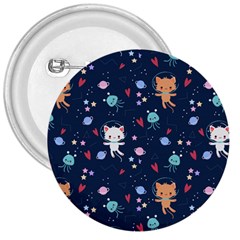 Cute-astronaut-cat-with-star-galaxy-elements-seamless-pattern 3  Buttons by Salman4z