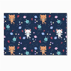 Cute-astronaut-cat-with-star-galaxy-elements-seamless-pattern Postcard 4 x 6  (pkg Of 10) by Salman4z