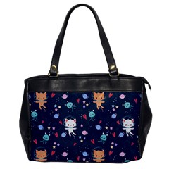 Cute-astronaut-cat-with-star-galaxy-elements-seamless-pattern Oversize Office Handbag by Salman4z