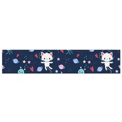 Cute-astronaut-cat-with-star-galaxy-elements-seamless-pattern Small Premium Plush Fleece Scarf by Salman4z