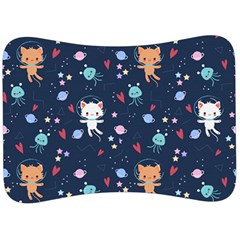 Cute-astronaut-cat-with-star-galaxy-elements-seamless-pattern Velour Seat Head Rest Cushion by Salman4z