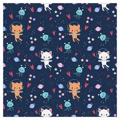 Cute-astronaut-cat-with-star-galaxy-elements-seamless-pattern Lightweight Scarf  by Salman4z