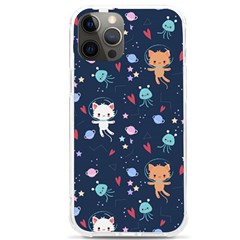 Cute-astronaut-cat-with-star-galaxy-elements-seamless-pattern Iphone 12 Pro Max Tpu Uv Print Case by Salman4z