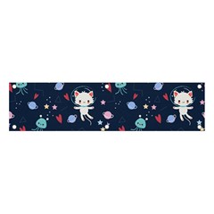 Cute-astronaut-cat-with-star-galaxy-elements-seamless-pattern Banner And Sign 4  X 1  by Salman4z