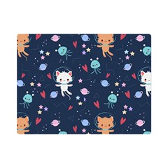 Cute-astronaut-cat-with-star-galaxy-elements-seamless-pattern Premium Plush Fleece Blanket (mini) by Salman4z