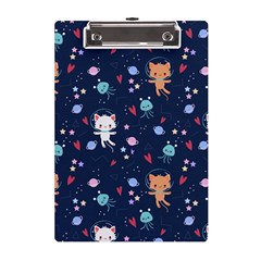 Cute-astronaut-cat-with-star-galaxy-elements-seamless-pattern A5 Acrylic Clipboard by Salman4z