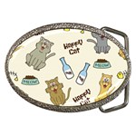 Happy-cats-pattern-background Belt Buckles Front