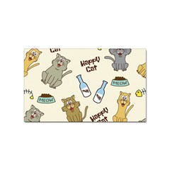 Happy-cats-pattern-background Sticker (rectangular) by Salman4z