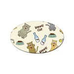 Happy-cats-pattern-background Sticker Oval (10 pack) Front