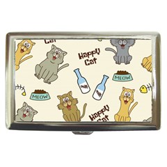 Happy-cats-pattern-background Cigarette Money Case by Salman4z