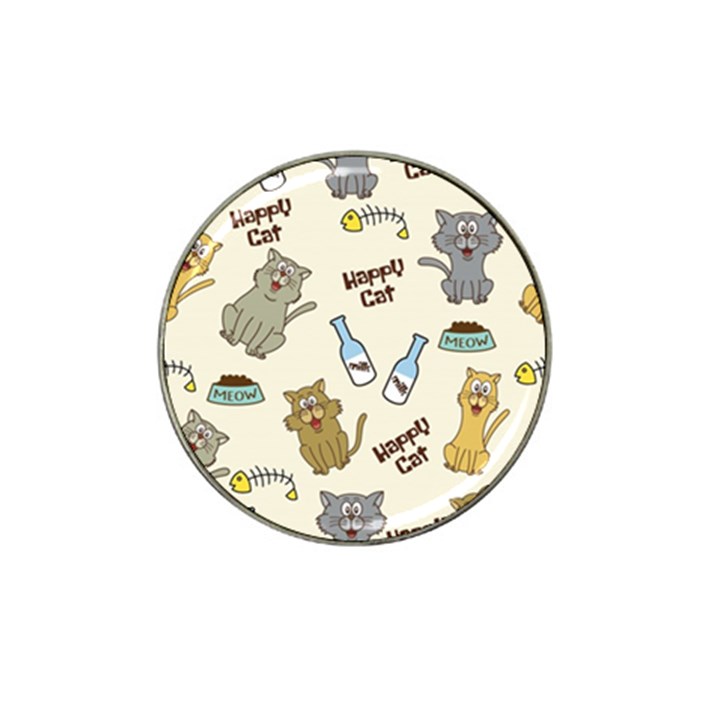 Happy-cats-pattern-background Hat Clip Ball Marker