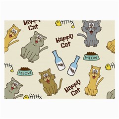 Happy-cats-pattern-background Large Glasses Cloth (2 Sides) by Salman4z