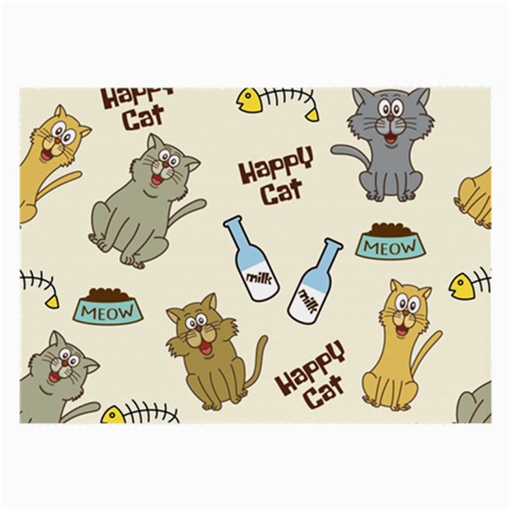 Happy-cats-pattern-background Large Glasses Cloth (2 Sides)