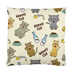 Happy-cats-pattern-background Standard Cushion Case (two Sides) by Salman4z