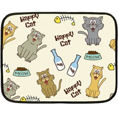 Happy-cats-pattern-background Fleece Blanket (mini) by Salman4z