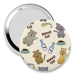 Happy-cats-pattern-background 3  Handbag Mirrors by Salman4z