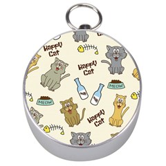 Happy-cats-pattern-background Silver Compasses by Salman4z