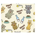 Happy-cats-pattern-background Two Sides Premium Plush Fleece Blanket (Small) 50 x40  Blanket Back