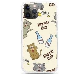 Happy-cats-pattern-background Iphone 12 Pro Max Tpu Uv Print Case by Salman4z