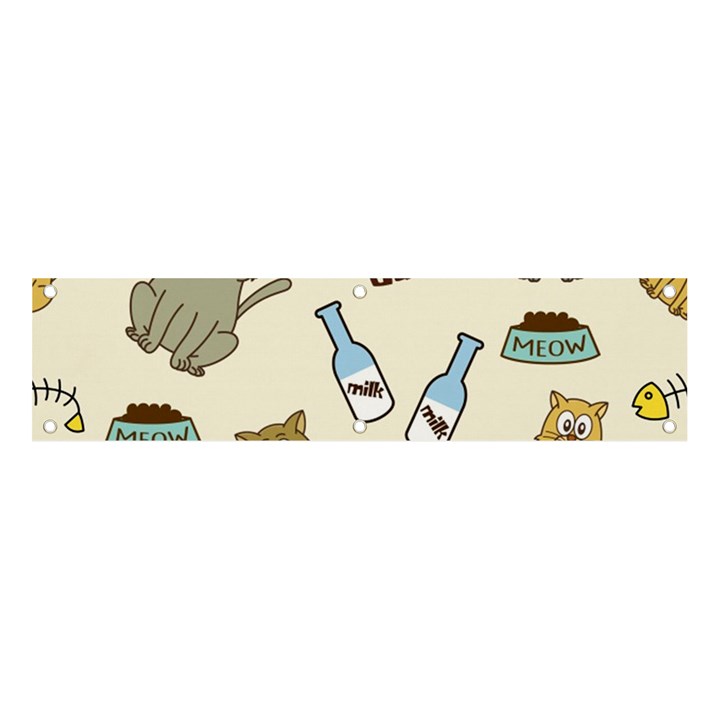 Happy-cats-pattern-background Banner and Sign 4  x 1 