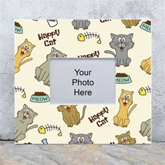 Happy-cats-pattern-background White Wall Photo Frame 5  X 7  by Salman4z