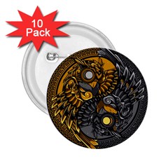 Yin-yang-owl-doodle-ornament-illustration 2 25  Buttons (10 Pack)  by Salman4z