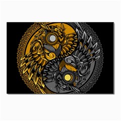 Yin-yang-owl-doodle-ornament-illustration Postcard 4 x 6  (pkg Of 10) by Salman4z