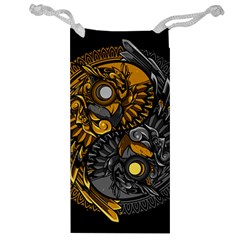 Yin-yang-owl-doodle-ornament-illustration Jewelry Bag by Salman4z