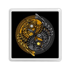 Yin-yang-owl-doodle-ornament-illustration Memory Card Reader (square) by Salman4z