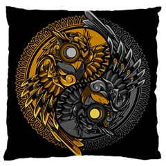 Yin-yang-owl-doodle-ornament-illustration Large Cushion Case (two Sides) by Salman4z