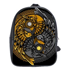 Yin-yang-owl-doodle-ornament-illustration School Bag (xl) by Salman4z