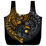 Yin-yang-owl-doodle-ornament-illustration Full Print Recycle Bag (XXL) Front