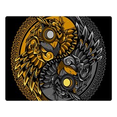 Yin-yang-owl-doodle-ornament-illustration Premium Plush Fleece Blanket (large) by Salman4z