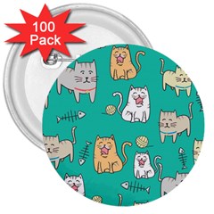 Seamless-pattern-cute-cat-cartoon-with-hand-drawn-style 3  Buttons (100 Pack)  by Salman4z