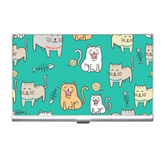 Seamless-pattern-cute-cat-cartoon-with-hand-drawn-style Business Card Holder by Salman4z