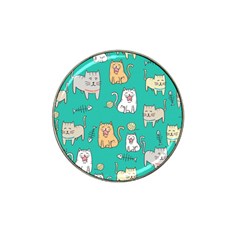 Seamless-pattern-cute-cat-cartoon-with-hand-drawn-style Hat Clip Ball Marker by Salman4z