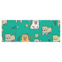 Seamless-pattern-cute-cat-cartoon-with-hand-drawn-style Banner And Sign 8  X 3  by Salman4z