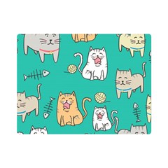 Seamless-pattern-cute-cat-cartoon-with-hand-drawn-style Premium Plush Fleece Blanket (mini) by Salman4z