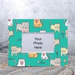 Seamless-pattern-cute-cat-cartoon-with-hand-drawn-style White Tabletop Photo Frame 4 x6  by Salman4z