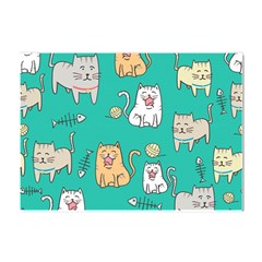 Seamless-pattern-cute-cat-cartoon-with-hand-drawn-style Crystal Sticker (a4) by Salman4z