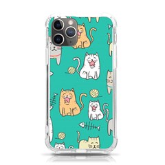 Seamless-pattern-cute-cat-cartoon-with-hand-drawn-style Iphone 11 Pro 5 8 Inch Tpu Uv Print Case by Salman4z