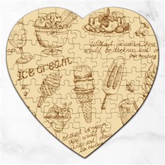 Ice-cream-vintage-pattern Jigsaw Puzzle (heart) by Salman4z