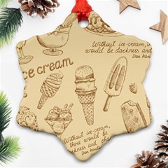 Ice-cream-vintage-pattern Snowflake Ornament (two Sides) by Salman4z