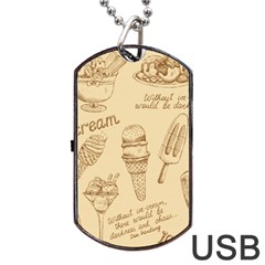 Ice-cream-vintage-pattern Dog Tag Usb Flash (one Side) by Salman4z